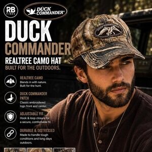 Duck Commander Realtree Camo Adjustable Hunting Hat Distressed Outdoor Cap OSFM
